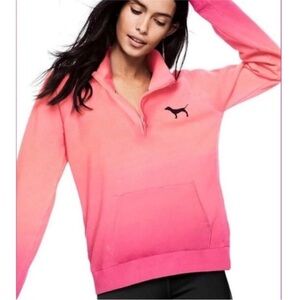 Victoria’s Secret PINK label Ombré Dye Half-Zip Sweatshirt EUC